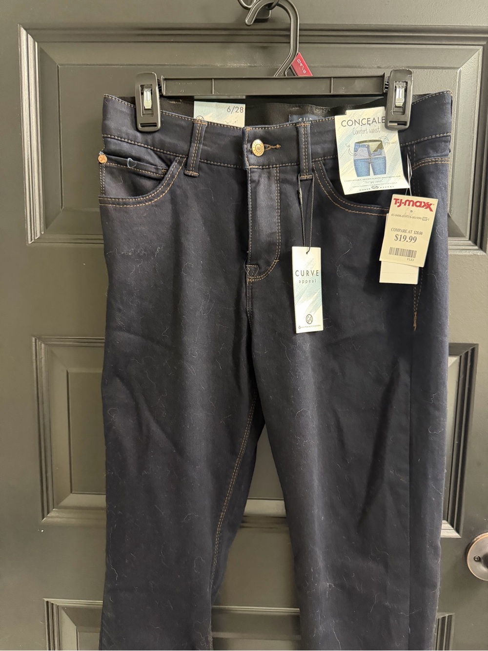 NWT Curve Appeal High Rise Comfort Waist Skinny Jeans Dark Wash Size 6/28 - Picture 4 of 11